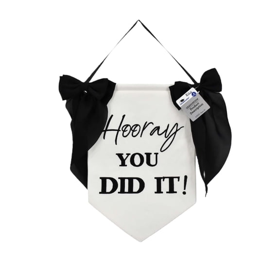Hooray You Did It Banner, Black and White, Graduation by Way To Celebrate