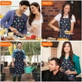 thumbnail image 7 of Pioneer Flower Floral Print Pattern Apron-Garden Aprons for Women with Pockets-Cotton Linen Waterproof Kitchen Cooking Gardening Aprons Adjustable for Kitchen,Cooking,BBQ and Salon 33x27 Inch, 7 of 7