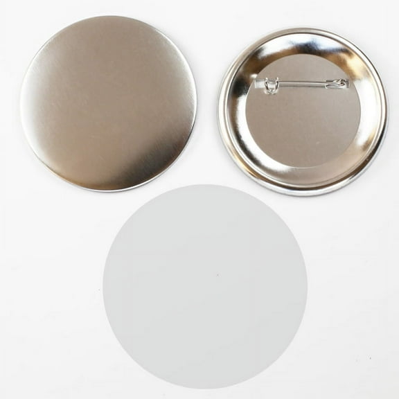 INTSUPERMAI 100 Sets Round Badge 1-3/4"(44mm) Blank Pin Back Button for Button Maker Machine