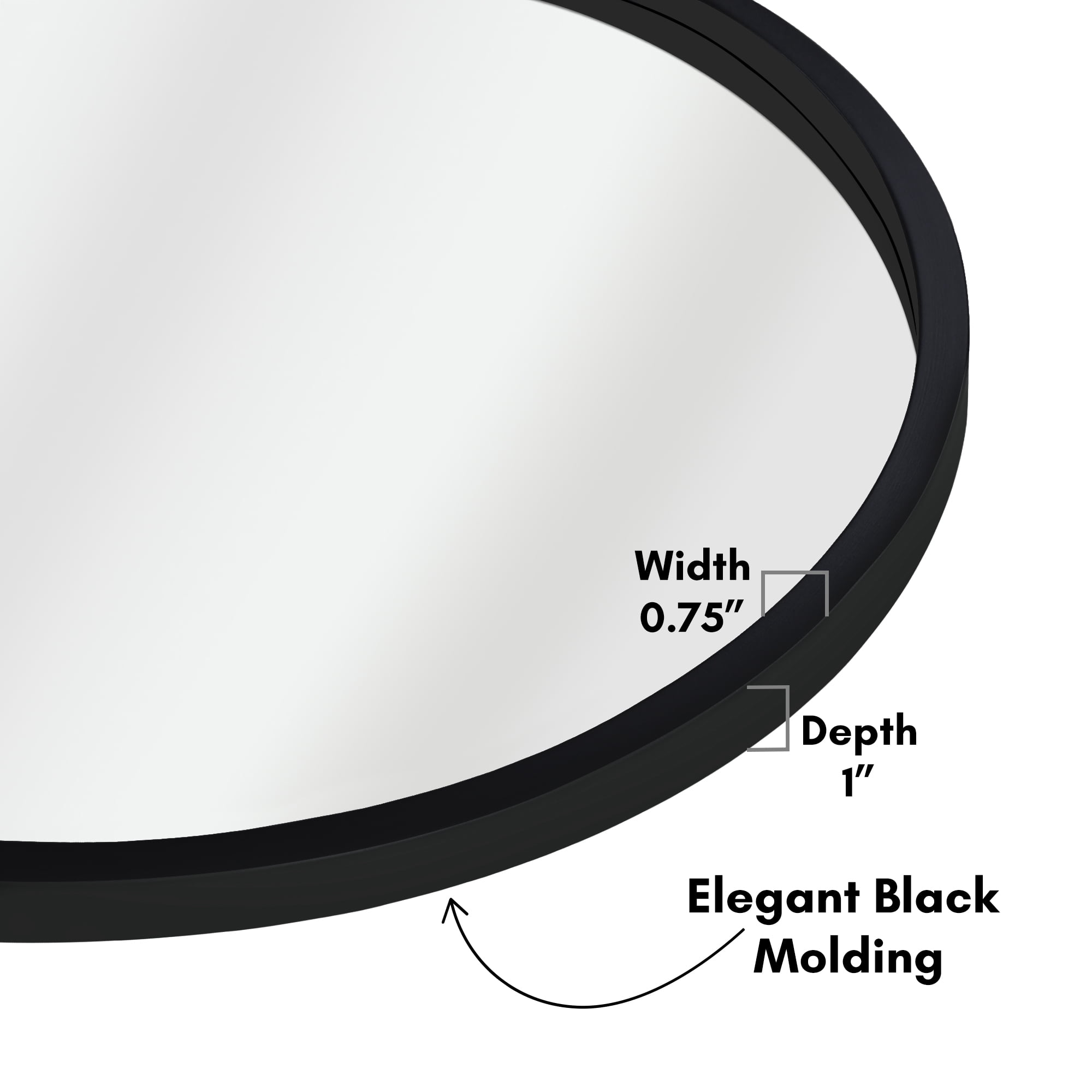 Americanflat - 32x32 Framed Black Round Mirror Circle Mirror for Bathroom, Bedroom, Entryway, Living Room