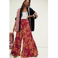 thumbnail image 3 of Pants for Women Lace-up Floral Women's Casual Loose Big Flare Wide Leg Pants, 3 of 6