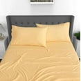 thumbnail image 5 of Ruvanti Twin Bed Sheets Set - Luxurious Silky Soft Microfiber Bedding - Cozy & Comfy - 15 Inch Deep Pocket (Fits up to 17") Hotel Bed Sheets - 3 Pcs - Cream Gold, 5 of 9