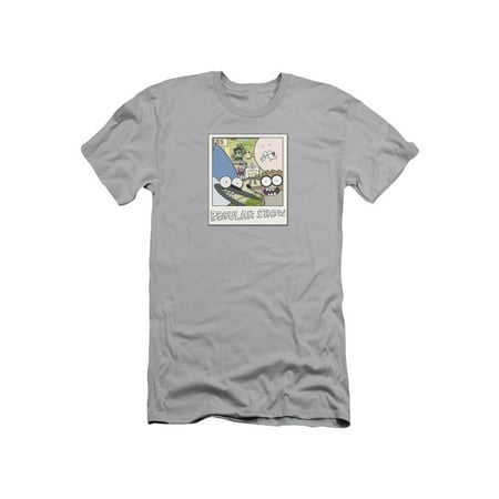 Regular Show Instant Picture T-shirt Silver Adult Unisex 100% Cotton Short Sleeve