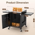 thumbnail image 2 of Outdoor Movable Grill Table Cart, 55"x25.6"x 35" Rolling Kitchen Island for Food Prep, Grill Stand with 2 Folding Side Tables, BBQ Cart for Ninja Woodfire, Weber Q, Pizza Ovens, 2 of 6