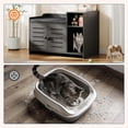 thumbnail image 5 of Cat Litter Box Enclosure, Farmhouse Hidden Cat Litter Box Furniture Cabinet with Mark Pad and Storage Shelf, Wooden Enclosed Litter Box, Modern Cabinet for Litter Box for Hallway, Bedroom,Black, 5 of 6