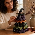 thumbnail image 4 of Bsirktail Halloween Craft Kit, DIY Fabric Tree Decoration Kit, 3D Quilted Halloween Tree Craft Project for Beginners, Tabletop Home Decor DIY Project for Halloween Mantel Shelf Party Display (C), 4 of 6