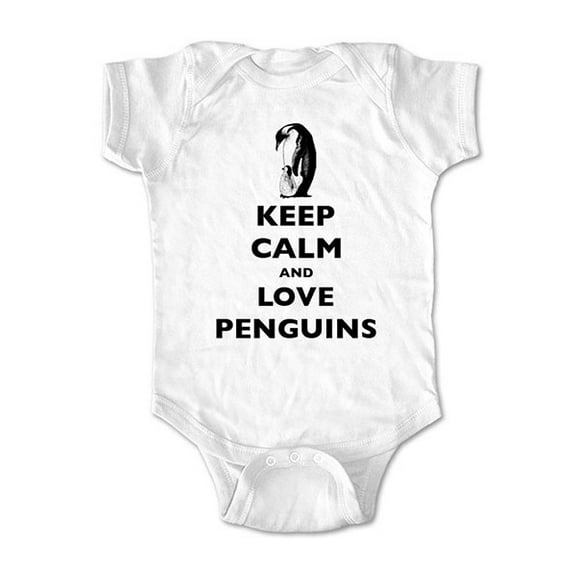 Keep calm and love Penguins - wallsparks cute & funny Brand - baby one piece bodysuit - Great baby shower gift!