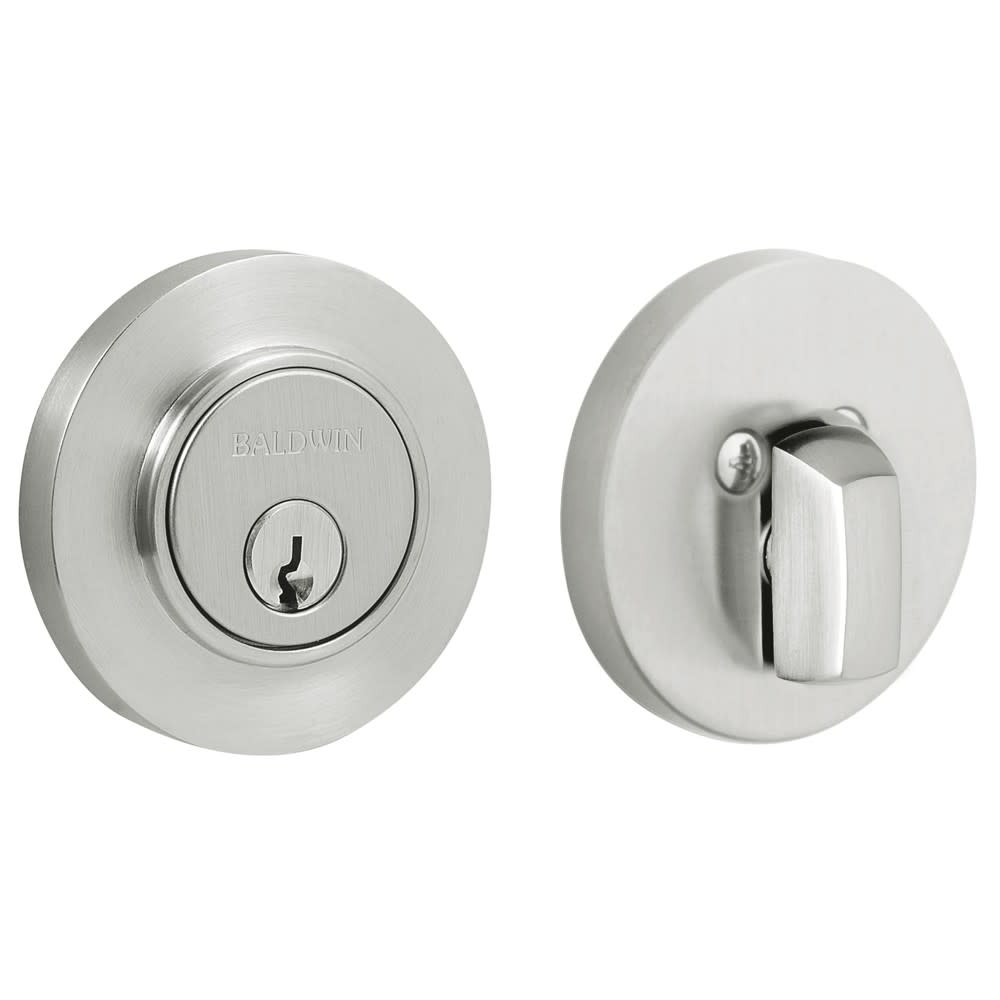 Baldwin 8244.056 Deadbolt Lock - Single Cylinder, Solid Brass, Satin Nickel Finish, Grade 1 Security