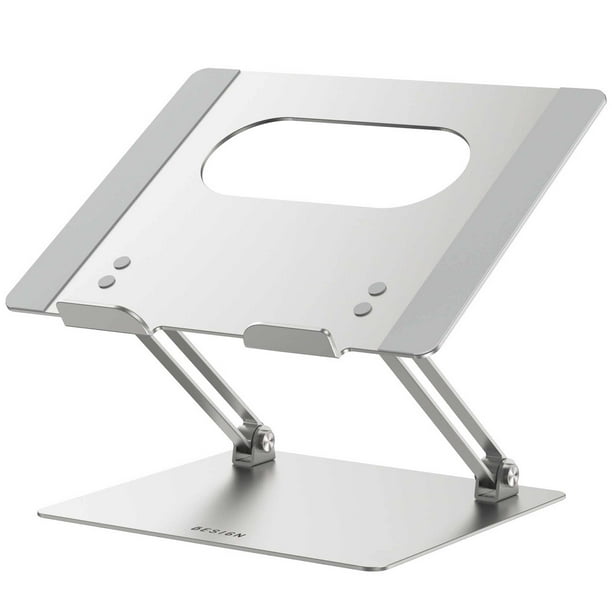 Soporte para portátil BESIGN LS10 de aluminio para portátiles de 10 a 14 pulgadas, plateado