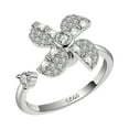 thumbnail image 1 of Geometric Figure Rotating Rings Micro Rotating Anxiety Stress Rings Adjustable Zircon Open Rings for Women and Kids, 1 of 4