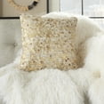 thumbnail image 4 of Nourison Natural Leather Hide Met.Squares Piecewor White/Gold 20" x 20" Throw Pillow, 4 of 5