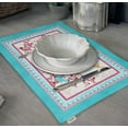 thumbnail image 3 of Vargottam Placemats- Placemat For Dining Table, Set Of 4- Printed & Reversible CottonNapkin-IndoorPlacematsFor Home & Kitchen Dining Table- Bird & Floral (Pink & Blue), 3 of 5