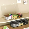 thumbnail image 3 of Cable Charger Organizer Box, Transparent Cord Charger Storage Organizer Box Case, Cable Organizer, Charger Storage Organizer with 7 Compartments, Desktop Management Box, 10.82X5.11X2.2inch, 3 of 7