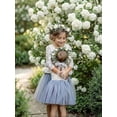 thumbnail image 4 of 2Bunnies Girls' 12M-10yr Peony Lace Straight Long Sleeve Knee Flower Girl Dress, 4 of 7