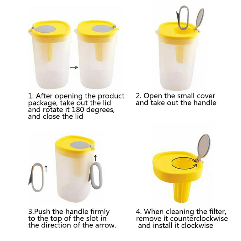 64 oz Lemonade Insulated Mug - Travel Mug with Large Carry Handle and Straw