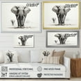 thumbnail image 4 of Designart "Black And White Elephant Beauty Of Strength III" Animals Floater Framed Wall Art Print, 4 of 7