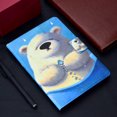 thumbnail image 4 of for iPad 10th Generation 10.9 inch 2022, Card Slot Cover with Pencil Holder, Multi-Angle Viewing Stand, Pocket Design, Folio Leather Case Lovely Pattern Stand Auto Wake/Sleep Smart Case, Bear, 4 of 7