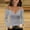 Gray, variant on Womens Shirts Trendy Basic Summer 2024 Ladies V Neck Casual T-Shirts Long Sleeve Pullover Blouse Tops