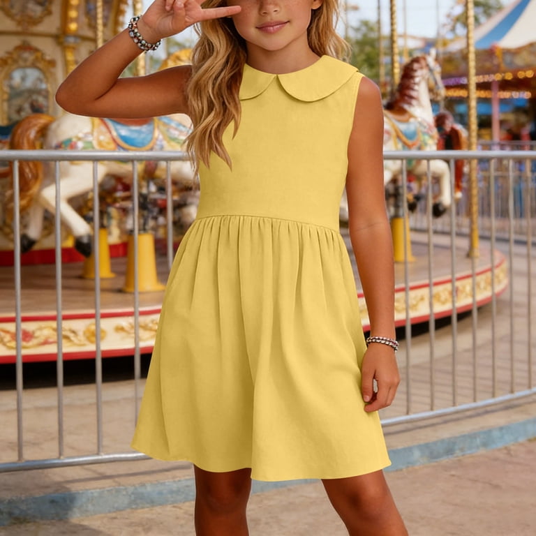 casual summer dresses size 12 Ashirexll Summer Dresses for Teens, Girls Dresses Size 10-12, Girls Short Sleeve Round Neck Dress Summer Casual Dress for Kids
