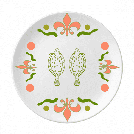 

Combination Halibut Seafood Flower Ceramics Plate Tableware Dinner Dish