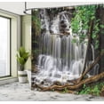 thumbnail image 4 of Ambesonne Waterfall Shower Curtain, Jungle Wonders Natural, 69"Wx75"L, Lime Green Dark Cocoa, 4 of 4