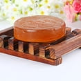 thumbnail image 4 of Soporte para plato de jabón de madera de bambú carbonizado, estante para jabón ambiental, manualidades antisépticas a prueba de humedad 3 piezas Inevent JJ16032-00, 4 of 6