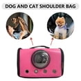 thumbnail image 4 of Bolsa De Transporte Para Mascotas Bolsa para perros y gatos, bolsa transpirable para mascotas, bolsa transparente de PU (rosa roja), 4 of 7