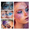 thumbnail image 3 of Body Glitter Stick, Face Hair Glitter Makeup, Sparkling Mermaid Sequins Chunky Glitter Face Paint,Singer Concert Outfit Festival Rave Accessories, 3 of 4