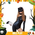 thumbnail image 4 of 1 unidad colgante de cola de animal 3D para Halloween, para mujer, con pompones, cola peluda a la moda, 50 cm, cola de Halloween, 4 of 5