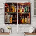 thumbnail image 5 of dinii Wine Bottle Kitchen Curtains Cafe Curtains for Bathroom Dining Room Living Room Pocket Window Drapes 2 Panels Set 28"x36", 5 of 5