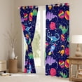 thumbnail image 3 of Homewish Colorful Cartoon Dinosaur Curtains Pack of 2 (42x84 Each),Rocket Pattern Curtains Blackout,Constellation Print Galaxy Planet Bedroom Curtains For Boy Kids,Microfiber Bedroom Decor, 3 of 6