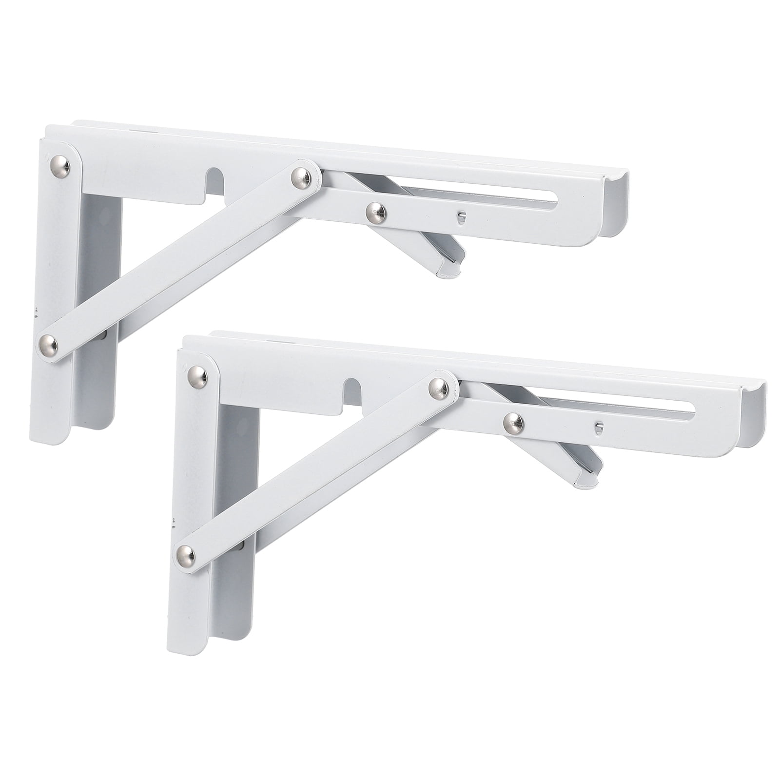 Masteelf 4 PCS 8 inch Folding Shelf Bracket Stainless Steel Triangle Folding Support