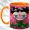 Orange, variant on Jeweled Rain Cloud Face Coffee Mug, Emotional Art Mug, Ceramic 11 oz