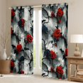 thumbnail image 2 of Homewish Chic Floral Rose Black Out Curtains for Boys Girls,Gothic Style Curtains Pack of 2 (42x63 Each),Exotic Style Bedroom Curtains,Super Cozy Room Decor, 2 of 6