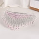 thumbnail image 2 of Nvzi Tiara de boda para novia, diadema de princesa, corona de novia, joyería para el cabello con diamantes de imitación de cristal,graduación, boda, fiesta de disfraces (rosa), 2 of 2