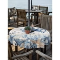 thumbnail image 2 of Outdoor Tablecloth with Umbrella Hole for Patio/Picnic/Party/Camping, Blue Octopus Coastal Waterproof Table Cloth Round Cover Washable, Beach Starfish Nautical Coral Vintage (Dia 54"), 2 of 8