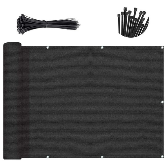 Customized 2'6''x3' Black Balcony Privacy Screen,90% Shade Apartments Fence Cover,Heavy Duty Mesh Windscreen for Deck,Outdoor,Backyard,Patio