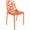 Orange, variant on LeisureMod Stackable Dining Chair in Aluminum with Stackable and Floral Cutout Design Indoor Outdoor Use No Assembly for Modern Home, Kitchen, Patio Devon Collection in Purple