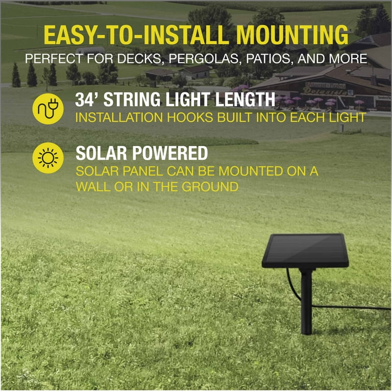 Better Home & Garden Solar String Lights for Decks, Patios, Backyards Better Home & Garden Solar String Lights for Decks, Patios, Backyards