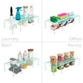 thumbnail image 5 of Smart Design Expandable Storage Rack - Scratch Resistant Feet - Metal Wire - Kitchen Counter, Bathroom Medicine Organizer Shelf, Sink Cabinet, Spice Pantry, Cupboard Riser - 16 x 32.5 - Light Blue, 5 of 6