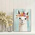 thumbnail image 2 of Floral Llama Canvas Wall Art， Perfect for Bedroom， Living Room， Bathroom， Nursery， and Office Decor, 2 of 8