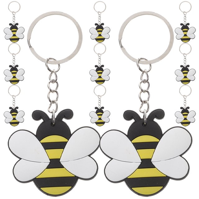 WASHWEPE 12Ud Llavero Metálico Abeja Cartoon Con Único Para De Accesorios