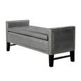 thumbnail image 3 of Inspired Home Harriet Faux Leather Storage Bench, Silver Croc, 3 of 8