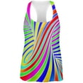 thumbnail image 1 of Rainbow Trippy Swirl All Over Womens Work Out Tank Top Multi LG, 1 of 2