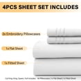 thumbnail image 4 of Lux Decor Collection Twin Bed Sheets Set 4 Piece - 16 Inch Deep Pocket Microfiber Sheets - White, 4 of 11
