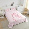 thumbnail image 3 of Erosebridal Bowknot Comforter Sets Twin Size for Teens, Initial A Letter Comforters & Duvets, Monogrammed Decor, Ultra Soft, 3 of 8