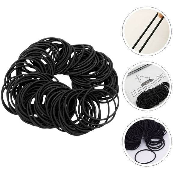 DINHEAROM Elastic Hair Ties 200Pack Round for Women Men Kids Styling