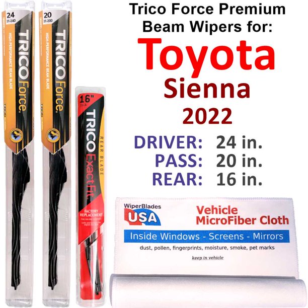 2022 Toyota Sienna Performance Beam Wipers (Set of 3) w/Rear Wiper