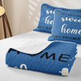 thumbnail image 4 of meiyoeat Rustic Home Sweet Twin Quilt Set for Adults Men Women, Arrow Quote Twin Coverlet Set, Sky Blue, 2pcs, 4 of 7