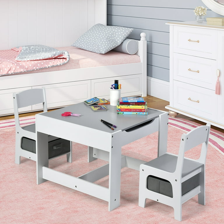 GDLF Kids Art Table and Chairs Set Craft Table with Large Storage Desk and  Portable Art Supply Organizer for Children Ages 8-12, 47 L x 30 W